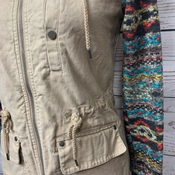 Mossimo Anorek Jacket Aztec Fleece Sleeves - Picture 2 of 7